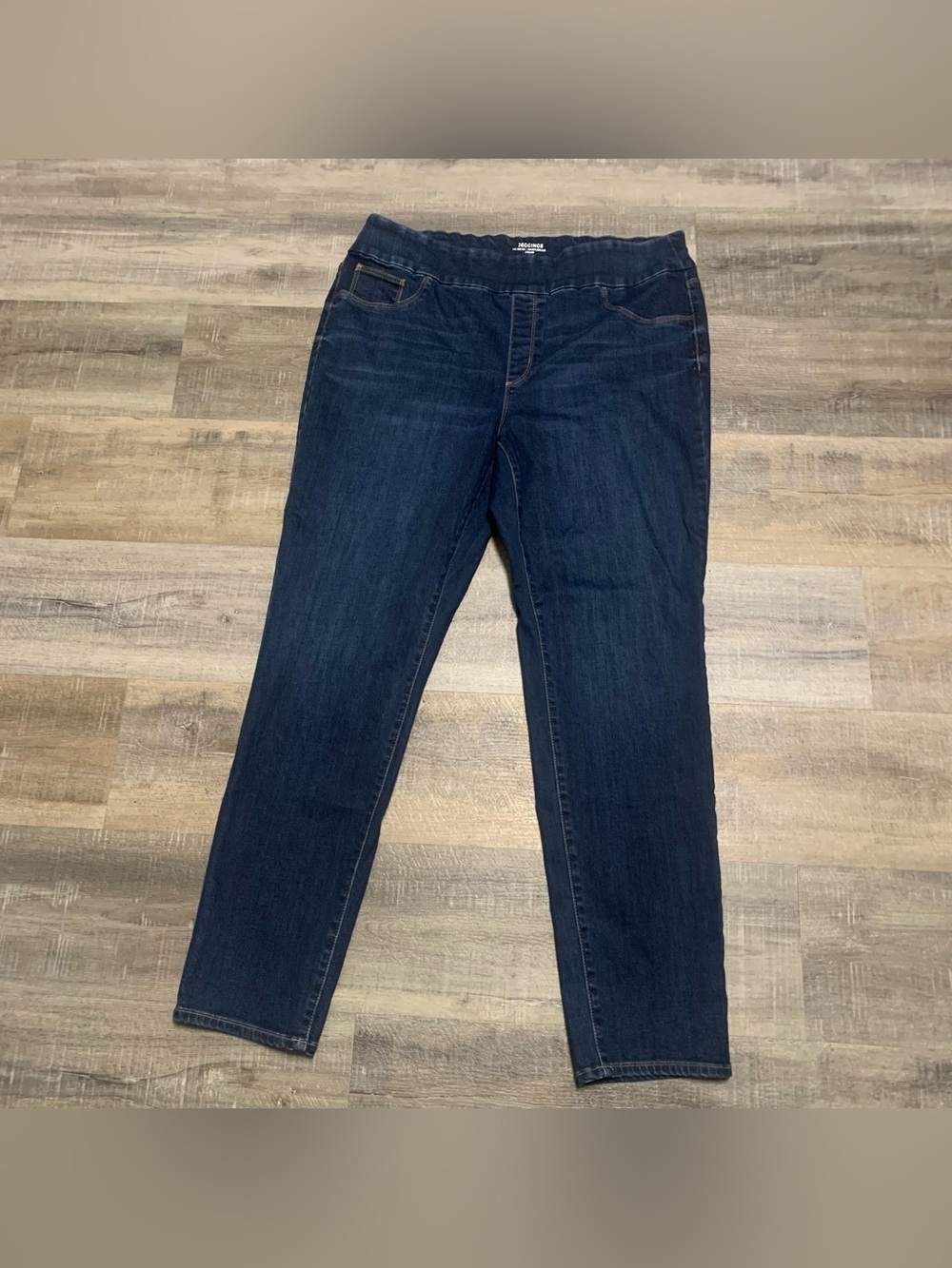 Chico's Women's 2.5R Dark Wash Pull-On Stretch Jeggings Skinny Slim 14 34x30